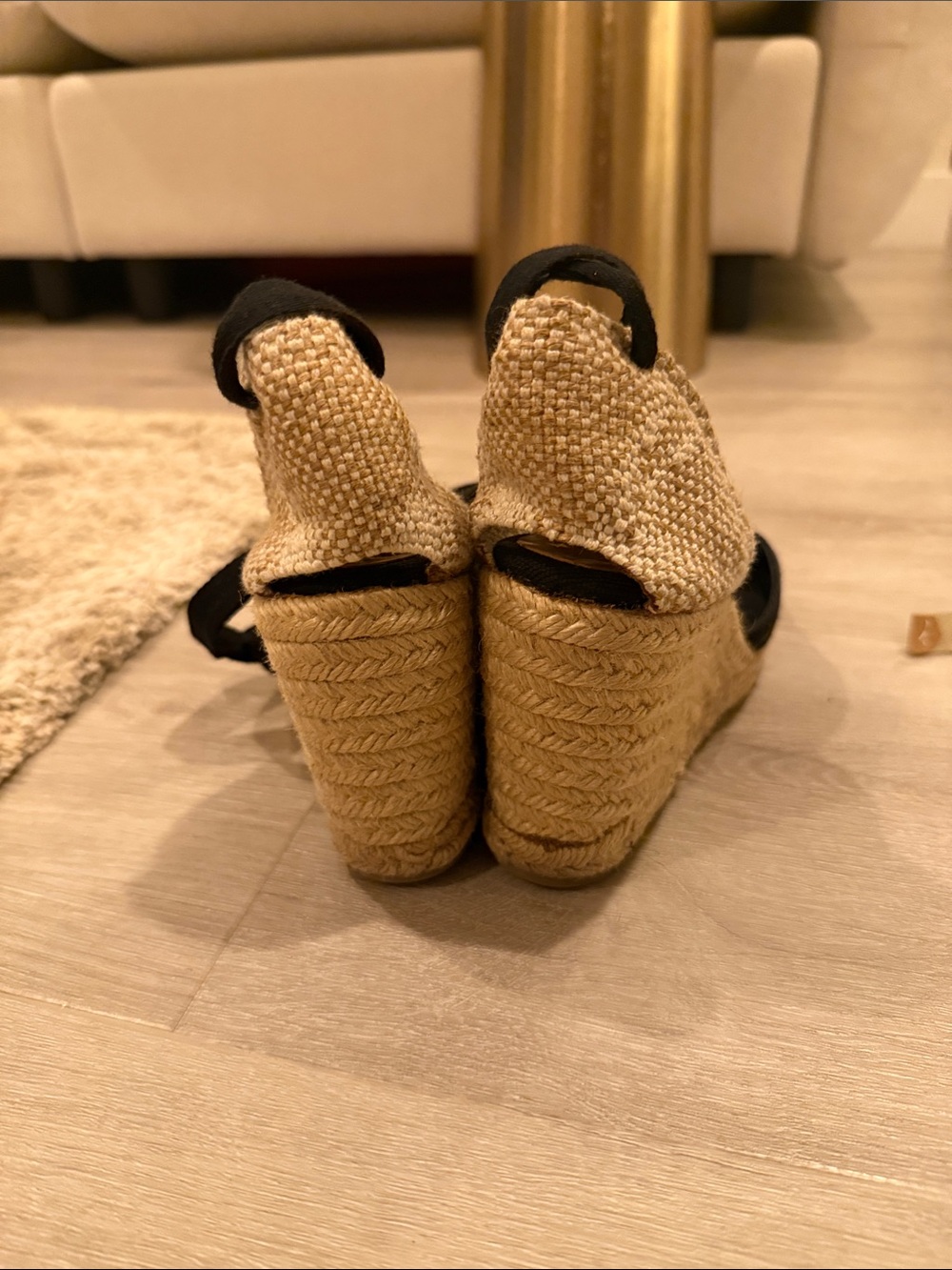 Castaner Black Espadrille Wedges with Ankle Wrap - Picture 3 of 9